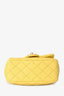 Pre-Loved Chanel™ 2021 Yellow Quilted Lambskin Mini Pearl Samba Flap Crossbody Bag