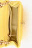 Pre-Loved Chanel™ 2021 Yellow Quilted Lambskin Mini Pearl Samba Flap Crossbody Bag