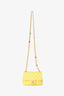 Pre-Loved Chanel™ 2021 Yellow Quilted Lambskin Mini Pearl Samba Flap Crossbody Bag