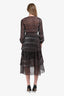 Maje Brown/Silver Metallic Tiered Maxi Dress Est. Size M