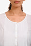 Theory White Cotton Long Sleeve Button Down Pleat Detail Shirt Size L