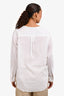 Theory White Cotton Long Sleeve Button Down Pleat Detail Shirt Size L