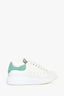 Alexander McQueen White/Green Leather Platform Sneakers Size 36.5