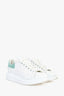 Alexander McQueen White/Green Leather Platform Sneakers Size 36.5