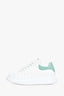 Alexander McQueen White/Green Leather Platform Sneakers Size 36.5