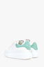 Alexander McQueen White/Green Leather Platform Sneakers Size 36.5