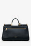 Dolce & Gabbana Black Leather Medium My Sicily Top Handle Bag With Strap