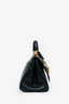 Dolce & Gabbana Black Leather Medium My Sicily Top Handle Bag With Strap