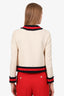 Gucci Cream Silk/Cotton Blend Cropped Web Trim Jacket Size 38