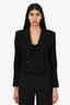 Pre-Loved Chanel™ 03C Black Wool Cocomark Button Jacket Size 38