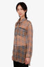 Burberry Plaid Sheer Silk Blouse With Tie Size 10