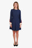 Valentino Navy Ruffle Sleeve Mini Dress Size 6