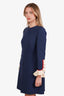 Valentino Navy Ruffle Sleeve Mini Dress Size 6