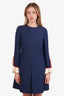 Valentino Navy Ruffle Sleeve Mini Dress Size 6