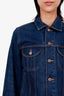 Celine Blue Denim Triomphe Trucker Jacket Size S