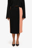 Proenza Schouler White Label Black/Blush Pleater Midi Skirt Size M
