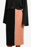 Proenza Schouler White Label Black/Blush Pleater Midi Skirt Size M