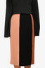 Proenza Schouler White Label Black/Blush Pleater Midi Skirt Size M