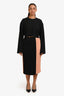 Proenza Schouler White Label Black/Blush Pleater Midi Skirt Size M