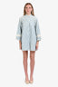 Gucci 2019 Pale Blue GG Embroidered Denim Button Down Dress Size 40