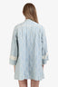 Gucci 2019 Pale Blue GG Embroidered Denim Button Down Dress Size 40