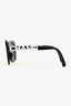 Pre-Loved Chanel™ Black White Crystal Embellished Logo Handle Sunglasses