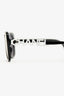 Pre-Loved Chanel™ Black White Crystal Embellished Logo Handle Sunglasses
