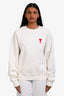 Ami Paris White 'Ami de Coeur' Sweatshirt Size M