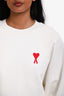 Ami Paris White 'Ami de Coeur' Sweatshirt Size M