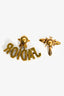 Christian Dior Gold Tone Crystal J'Adior Asymmetrical Bee Earrings