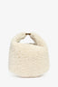 Polene Cream/Brown Shearling/Leather Top Handle