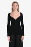 Norma Kamali Black Long Sleeve Sweetheart Side Drape Top Size XS