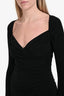 Norma Kamali Black Long Sleeve Sweetheart Side Drape Top Size XS