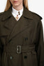 Burberry Green Cotton 'Castleford' Trench Coat Size 4