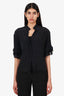 Roberto Cavalli Black Ruffle Blouse Size 44
