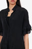 Roberto Cavalli Black Ruffle Blouse Size 44