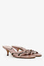 Miu Miu Blush Leather Beaded Detailed Kitten Heels Size 39