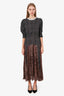Rixo Black/White Polka Dot & Cheetah Long Dress Size XS