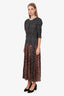 Rixo Black/White Polka Dot & Cheetah Long Dress Size XS