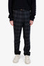 Brunello Cucinelli Grey Silk/Wool Check Trousers Size 50 Mens