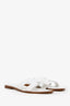 Hermès White Leather H Oran Sandals Size 40