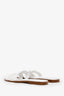 Hermès White Leather H Oran Sandals Size 40