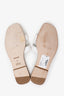 Hermès White Leather H Oran Sandals Size 40