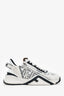 Fendi White Leather Mesh Zucca Canvas Flow Sneakers Size 39