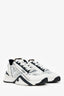 Fendi White Leather Mesh Zucca Canvas Flow Sneakers Size 39