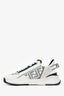 Fendi White Leather Mesh Zucca Canvas Flow Sneakers Size 39