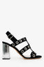Prada Black Suede Grommet Sandals Size 38.5