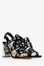 Prada Black Suede Grommet Sandals Size 38.5