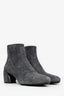 Prada Grey Suede Leather Trim Embellishment Boots Size 37.5