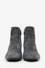 Prada Grey Suede Leather Trim Embellishment Boots Size 37.5